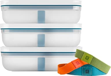 ZWILLING Fresh & Save La Mer Lot de 3 boîtes à déjeuner sous vide en plastique Taille L
