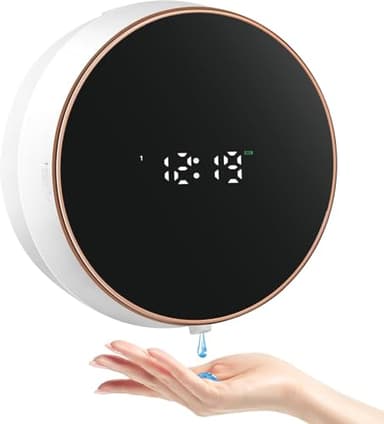 Distributeur de Savon Automatique Mural avec capteur sans Contact Distributeur de Savon électrique Automatique en Plastique pour Salle de Bain, Cuisine, Bureau Blanc