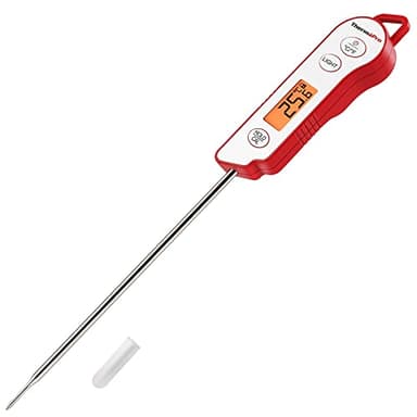 ThermoPro TP15 Thermomètre de cuisine étanche avec sonde longue thermomètre numérique professionnel de lecture instantané pour aliments, liquides lait, viande, barbecue, nourriture, pâtisserie
