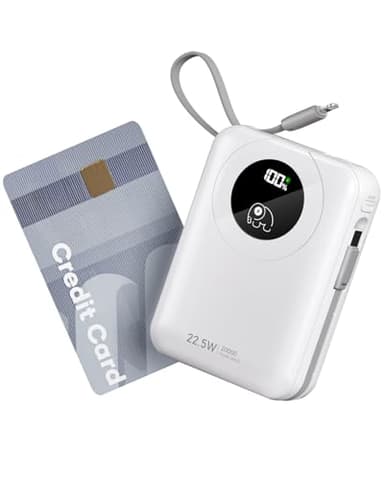 20000mAh Batterie Externe avec Câble intégré : 22.5W Power Bank à Charge Rapide pour téléphone Portable, Batterie USB C (Input & Output), Chargeur Portable avec 4 Sorties et 2 entrées