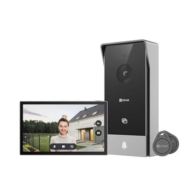 EZVIZ HP5 Interphone Vidéo WiFi Système d'Interphone 1080P, Moniteur Tactile couleur 7", Sonnette Vidéo à 2 Fils, Déverrouillage à Distance, Audio Bidirectionnel, Vision Nocturne, Design Fin