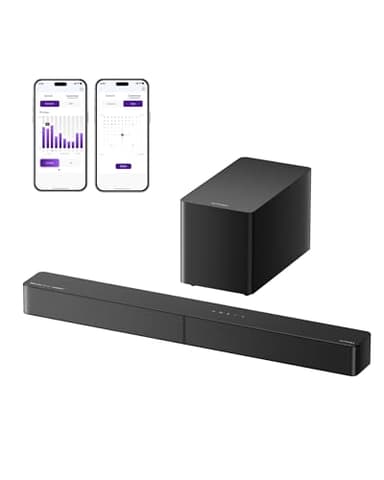 ULTIMEA 5.1ch Barre de Son TV avec Dolby Atmos, Système Audio Surround Home Cinéma, Barre de Son avec Caisson de Basses pour TV, 340W, Basses Réglables, App, Bluetooth 5.4, Poseidon M60 Boom