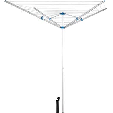 tectake® Etendoir Linge Exterieur 150 x 150 x 196 cm, Sechoir a Linge Rotatif, 4 Bras réglables, 10 Cordes, Sechoir a Linge Pliable, Etendage Exterieur, Étendoir, Séchoir Parapluie, Tancarville