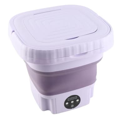 banapoy Machine à Laver Portable Pliable, Mini Lave-seau Automatique de 11 L avec Tuyau de Drainage, Lave-linge de Voyage pour Voyage, Camping car, Camping, Appartements (Prise UE)