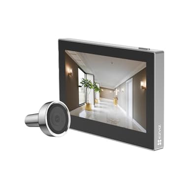EZVIZ CP2 Judas sans Fil avec Ecran Couleur de 4,3 Pouces, Visiophone 2MP avec Batterie 2200 mAh et Angle 146°,2.4GHz Wi-FI, Convient aux Trous de 14 à 26 mm, Aucune Détection de Mouvement, Argent