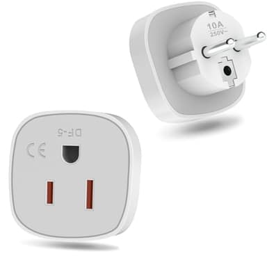 Lot de 2 adaptateurs de prise US vers EU, adaptateurs de voyage de type A/B vers type E/F pour utiliser des appareils électroniques américains en France, en Belgique, en Pologne, en République tchèque