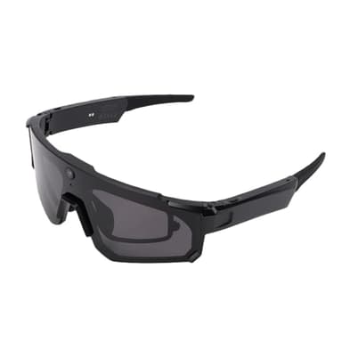 Sxhlseller Lunettes Intelligentes AI avec Caméra 4K, Lunettes de Stabilisation d'image EIS avec Reconnaissance AI, Suppression du Bruit à Double Micro Enc, IP54, pour la Randonnée à Vélo (Black)