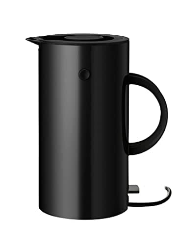 Bouilloire électrique Stelton EM77 - Ébullition rapide, faible consommation d'énergie, filtre anticalcaire amovible, interrupteur de sécurité - 1,5 litre, noir, prise UE