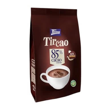 Tirma TirCao 85% cacao en poudre 350g | Cacao soluble sans sucre ajouté | Boisson chocolatée pour petit-déjeuner et desserts | Idéal pour régimes végétaliens