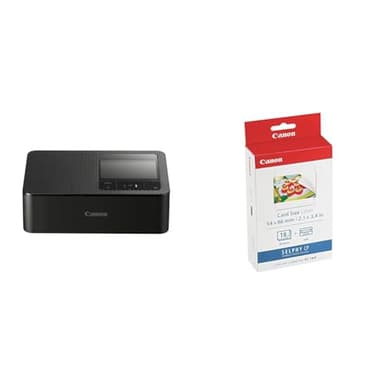 Canon Selphy CP-1500 Imprimante Photo WiFi 10x15cm Noir & KC-18IF Kit 18 Impressions (Papier + Encre) Format Carte De Crédit Autocollant 5,4 X 8,6