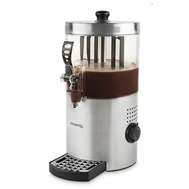 H.Koenig Distributeur à Chocolat Chaud Acier inoxydable SHK800, 1200W, Cuve amovible de 3L, Thermotast réglabable, Maintien au chaud, Système anti-goutte, Compatible Lave-vaisselle