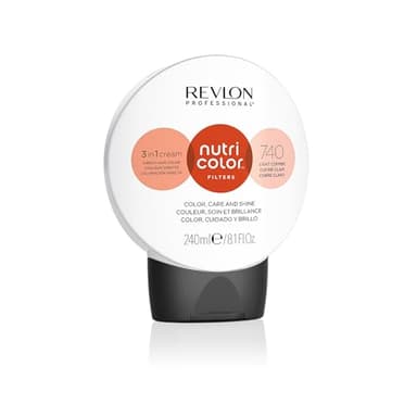 REVLON PROFESSIONAL® NUTRI COLOR™ FILTERS TONING FILTERS : 740 CUIVRE CLAIR, Coloration cheveux semi-permanente tonifiante, Couleur de cheveux tonifiant, Couleur semi-permanente pour cheveux - 240ml