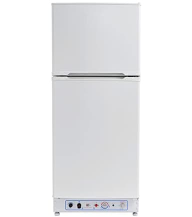 Smad Frigo Gaz avec Congélateur 175L (129L+46L), Réfrigérateur Congélateur Gaz/220V, Frigo Silencieux pour Gîte, Garage, Cabanon, Chalet, Mobile-home, Camping, Blanc