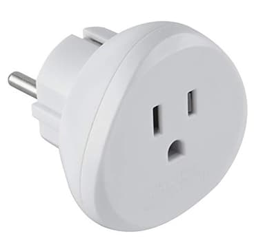 Electraline 70059 Adaptateur de voyage USA vers France/Europe, blanc