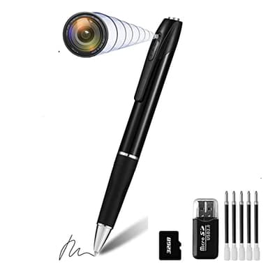 MAGENDARA Caméra Espion Caméra Cachée Stylo 1080P Mini Caméra de Poche avec Go Caméra Stylo avec Enregistrement Vidéo Prise de Photo et 150 Mins d'Autonomie de la Batterie Rechargeable (A1-2)