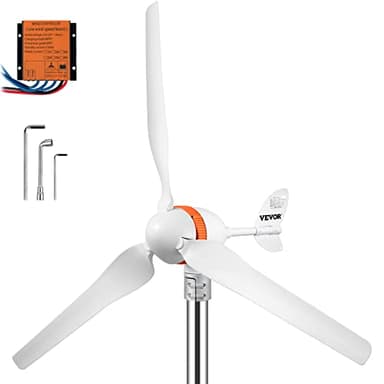 VEVOR Générateur Éolienne 12V Kit Générateur Turbine Éolienne 400W 3 Pales Contrôleur MPPT Moteur à Aimant Triphasé 24 A Corps Aluminium Queue Acier INOX 900 TR/Min pour Maison Camping-Cars Bateaux