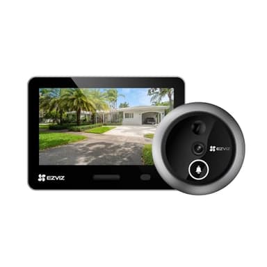 EZVIZ 4K Judas de Porte Camera Surveillance,Visiophone Connecté Interphone Vidéo, Écran Tactile 5,5, Reconnaissance Faciale IA,Détection Humaine PIR, Audio Bidirectionnel, Batterie 7100mAh, EP4 Argent