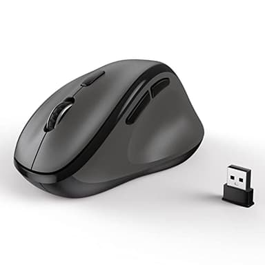 Micropack Souris sans Fil Ergonomique avec dongle USB pour PC, Ordinateur Portable et Bureau - Souris Verticale avec clics Silencieux - Longue durée de Vie de la Batterie jusqu'à 1600 DPI (Ferreux)