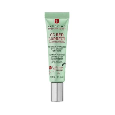 Erborian - Crème Teintée Anti-Rougeur CC Red Correct - Soin du Visage Perfecteur Automatique de Teint avec Correction Colorielle - Teint Unifié - SPF 25 - Cosmétique Coréen - 15ml