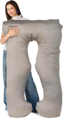 MAKOSAS Oreiller de Corps 100 x 150 cm, Coussin Ergonomique, Coussin de positionnement, Housse Lavable, Coussin dormeur latéral, fournit Un Soutien au Corps, au Dos et aux Jambes