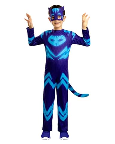Funidelia Déguisement Officiel de Yoyo PJ Masks pour enfants, Comprend combinaison, queue et masque - Tenue pour enfants pour fêtes, Carnaval et Halloween - Taille 5-6 ans