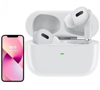 Écouteurs sans fil AirBuds Pods 2, écouteurs Bluetooth de 13,5 cm avec 4 micros antibruit ENC, écouteurs Bluetooth HiFi stéréo basses profondes 48H mini écouteurs pour Android/AirPods/iOS