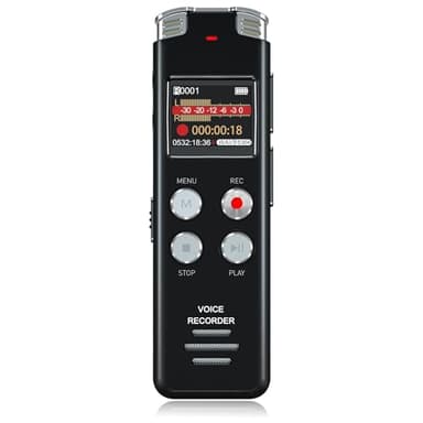 EVISTR Enregistreur numérique de Voix 128GB - Enregistreur Audio à Commande vocale avec réduction du Bruit de Lecture - Enregistreur Dictaphone Dual MIC Rechargeable pour conférences et réunion