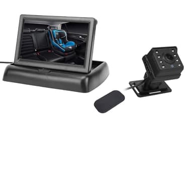 Akozon Caméra bébé de Voiture 1080P avec écran Pliable de 4.3 Pouces, Visible la Nuit, Grand Angle de Vue de 150 pour la Surveillance des Sièges Arrière