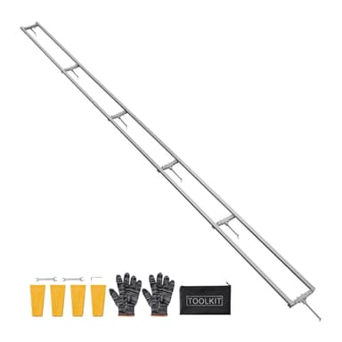 VEVOR Rail de Guidage pour Scierie Mobile Portative, Portée de Coupe 4,57 m, Guide à Rail Réglable Aluminium pour Tronçonneuse, avec 6 Barres Transversales, 4 Cales, pour Constructeurs et Menuisiers
