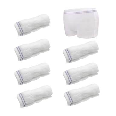 QSZHSL 7 Pièces Culottes Post Accouchement, Slip Filet Maternité, Culotte Filet Maternité Accouchement (FR/ES, Alpha/lettres, Taille unique, Taille normale, Taille normale, 7 Pièces)
