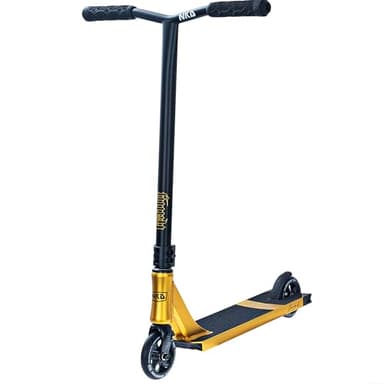 NKD Trottinette de Stunt – Rally V4 | Roulements Haute Performance ABEC-9 | Guidon Rotatif à 360° pour Le Freestyle | Alliage d’Aluminium 6061 Durable (Doré)