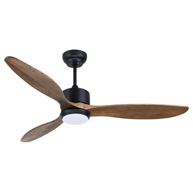 Ovlaim 132cm intérieur extérieur 3 pales hélice Smart ventilateur de plafond, Ventilateur de plafond en bois massif à moteur DC silencieux avect