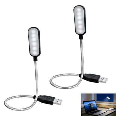 2 Pièces Lampe LED USB Flexible, Lampe USB Dimmable, Lampe USB Flexible 6 LED à Col de Cygne, Éclairage Ordinateur et Lecture, USB Lumière Douce pour PC, Mac, Powerbank, TV USB, Faible Consommation