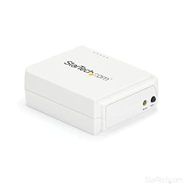 StarTech.com Serveur d'impression USB 2.0 sans fil N avec port Ethernet 10/100 Mb/s - 802.11 b/g/n et 150 Mb/s - Blanc (PM1115UWEU)