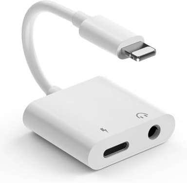 Obcxin Aaptateurs Lightning vers Prise Casque 3,5 mm[Certifié MFi], Adaptateur Ecouteur Jack 3.5 mm, Audio AUX Jack de Charge Connecteur Compatible avec iPhone 14/13/12/11/X/8/7/iPad