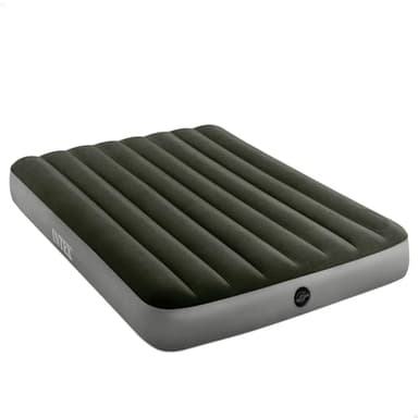Intex matelas gonflable downy 2 pers + gonfleur a pied intégré
