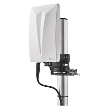 EMOS - Antenne intérieure/extérieure Village, antenne Active pour la réception Longue portée (0-80 km) de DVB-T2, Dab, FM, Full HD, avec Filtre de Blocage LTE, Filtre 4G, 5G et amplificateur intégrés