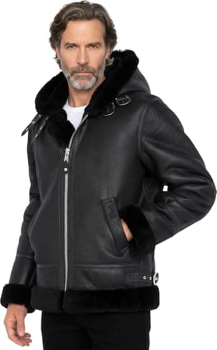 Bombardier Schott en mouton retourné ref 40261-noi - XL