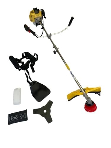 Nemura Débroussailleuse - Coupe-Bordure Thermique 52cm3 Légère - Livrée avec 1 Bobine, 1 Disque, 1 Bidon de Mélange, 1 Pochette d'Outils - Outillage de Jardin - Marque Française