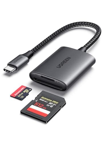 UGREEN SD4.0 UHS II Lecteur Carte SD USB C 312MB/s Super Vitesse Adaptateur de MicroSD Nylon Tressé Card Reader Compatible avec MacBook iPad Pro Air iPhone 17 Air Pro Max 16 Galaxy S25 S24 Ultra