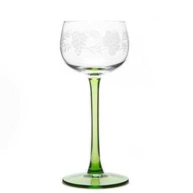 Böckling 6 Verres à Vin d'Alsace décor GRAPPES