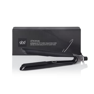 ghd - Lisseur cheveux ghd chronos - Fer à lisser professionnel (Noir) - Coiffage 3x plus rapide, plus brillant, 2x moins de frisottis, sans chaleur extrême - Lisseur boucleur idéal tous types cheveux