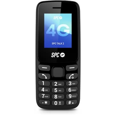 SPC Talk 2 – Téléphone Mobile Basique 4G | Batterie 6 Jours | Écran 1,8" | Volume Sonnerie 106 DB | Portable et léger, avec caméra, Lampe Torche et Radio FM | USB-C | 9 Contacts Rapides | Noir