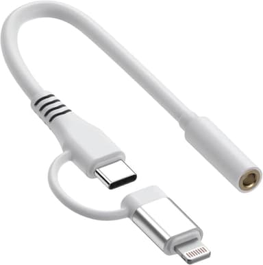 [Certifié Apple MFi] Adaptateur Lightning vers prise casque 3,5 mm, Dongle audio auxiliaire pour iPhone + Adaptateur USB Type C vers jack femelle 3,5 mm pour iPhone 16 15 14 13 Pro Max 12 11 XS XR 8 7