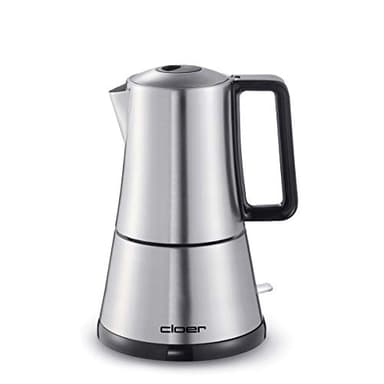 Cloer 5918 Cafetière Espresso Électrique, 365 W, pour 3-4 tasses d'espresso, boîtier en acier inoxydable
