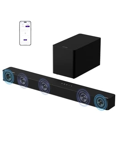 ULTIMEA 5.1ch Barre de Son TV avec Dolby Atmos, Système Audio Surround Home Cinéma, Barre de Son avec Caisson de Basses pour TV, 340W, Basses Réglables, App, Bluetooth 5.4, Poseidon M60 Boom