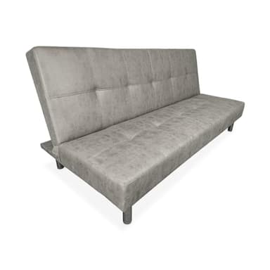 amuéblate Online Canapé lit clic-clac Type Livre 3 Places modèle Voley, Design Moderne, Pratique et Fonctionnel, Finition Grise