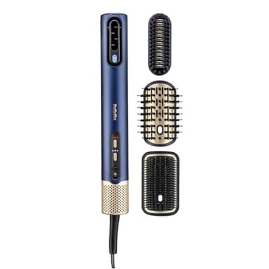 BaByliss Air Wand - Sèche-cheveux, Lisseur et Styler. Tout en Un. S'utilise sur cheveux secs ou mouillés. Anti Frisottis, Sans Dommage dû à la chaleur, 3 accessoires, AS6553E - Exclusivité Amazon