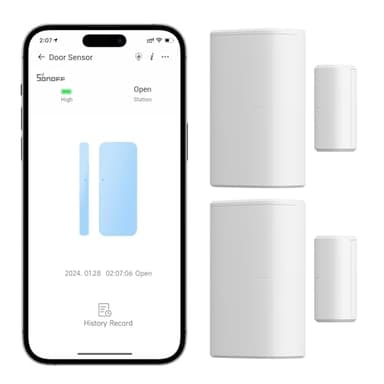 SONOFF SNZB-04P ZigBee Capteur de Porte et Fenêtre sans Fil, Détecteur Ouverture Porte, Alarme Maison sans Fil, Compatible avec Alexa/Google Home, SONOFF Zigbee Hub Requis, Piles Incluses(2 Pack)