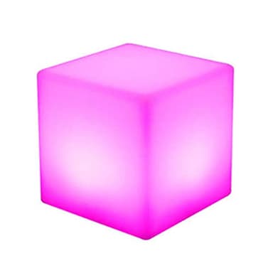 KumuJ Tabouret LED 30 cm - Tabouret cube lumineux - Couleur de lumière réglable - 16 couleurs RVB - Changement de couleur - Repose-pieds d'extérieur réglable - Couleurs de lumière - Siège de jardin